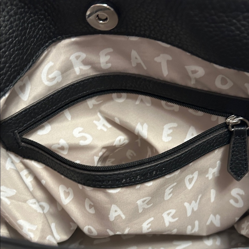 Aimee Kestenberg Elation Black Pebble Leather Crossbody/Bucket Bag - Picture 9 of 15